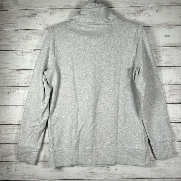 L.L.Bean Ultrasoft Sweats Funnelneck Pullover Gray Heather Cotton Sweatshirt S - Picture 2 of 6